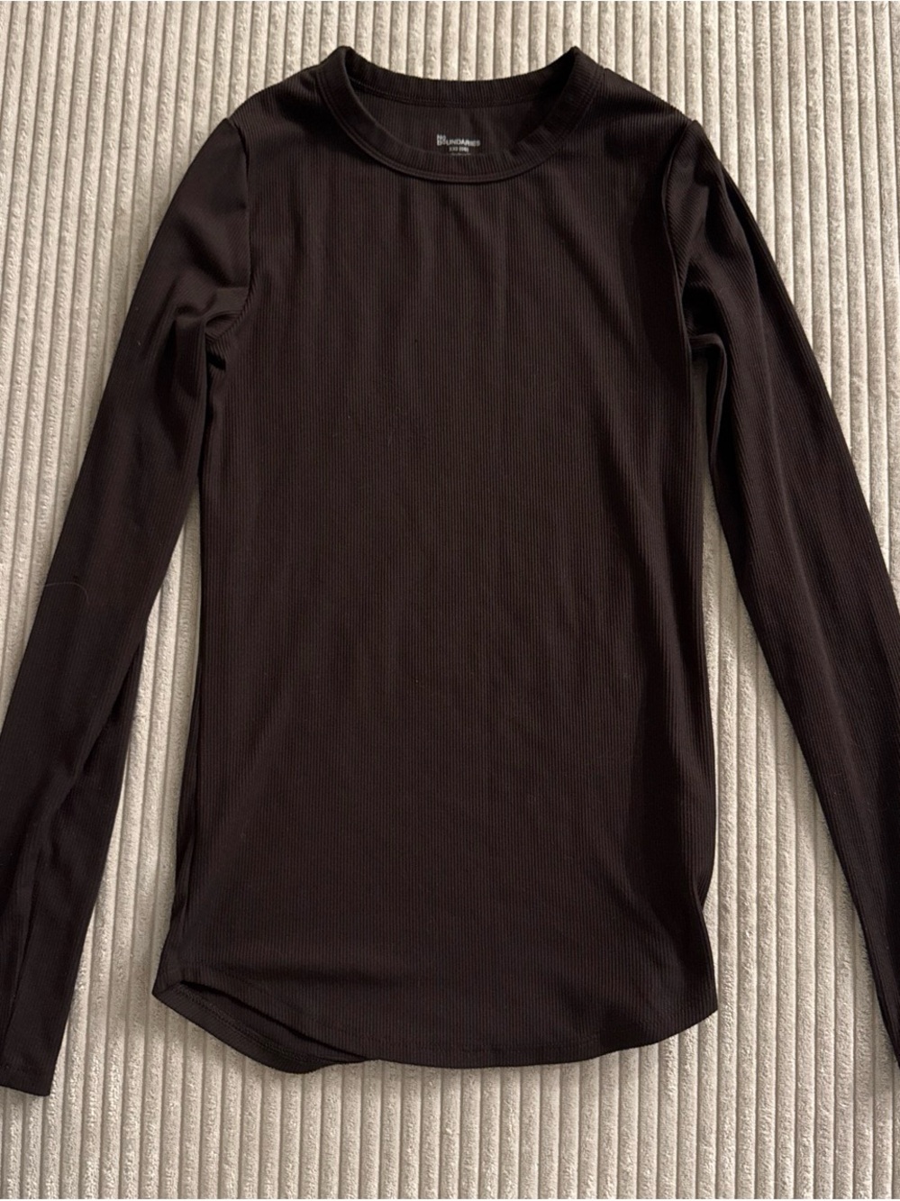 No Boundaries Dark Brown Ribbed Long-Sleeve Crew Top